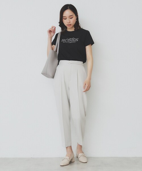 フロントロゴ刺繍入りコットンTシャツ index tシャツ フロントロゴ刺繍Tシャツ「UVケア/洗濯機洗い可