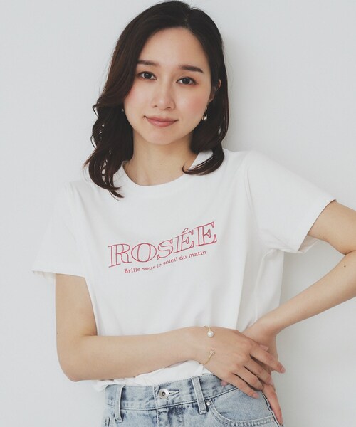 フロントロゴ刺繍入りコットンTシャツ index tシャツ フロントロゴ刺繍Tシャツ「UVケア/洗濯機洗い可
