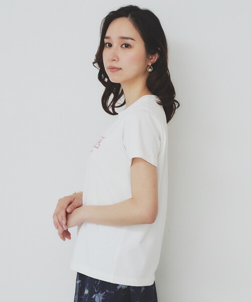 フロントロゴ刺繍入りコットンTシャツ index tシャツ フロントロゴ刺繍Tシャツ「UVケア/洗濯機洗い可