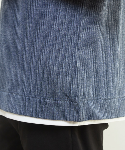 MEN'S MELROSE tシャツ リンクスストライプキーネックフェイク