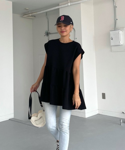 tシャツ ティアードフレンチスリーブＴ レディース