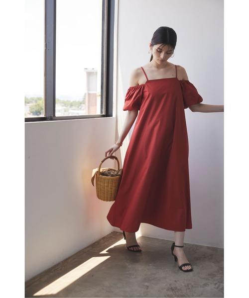 familiar ショートスリーブ ワンピース レッド 40 SHORT SLEEVE ONEPIECE(ショートスリーブワンピース)｜TOPS