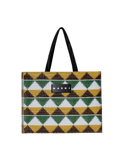 MARNI マーケット トートバッグ ベージュ系 13時までに購入→本日発送 MARNI マルニマーケット ストライプトートバッグ ベージュ