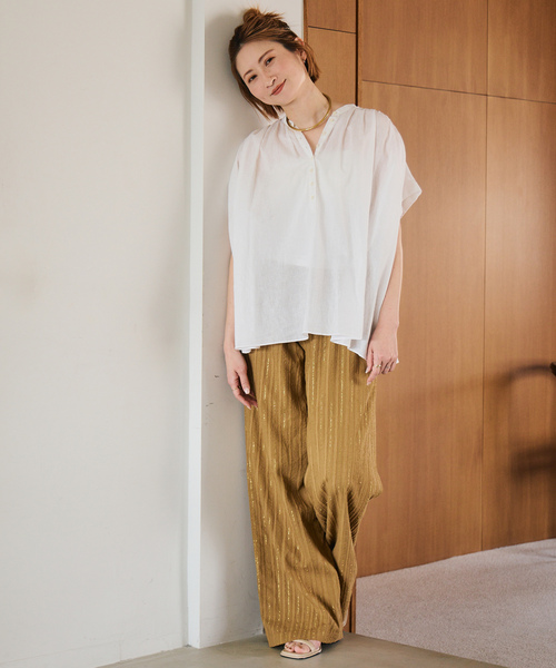 「Spick & Span」 半袖ブラウス FREE ネイビー レディース_画像2