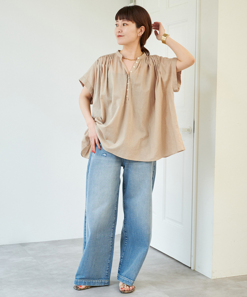 「Spick & Span」 半袖ブラウス FREE ネイビー レディース_画像4