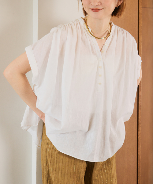 「Spick & Span」 半袖ブラウス FREE ネイビー レディース_画像7