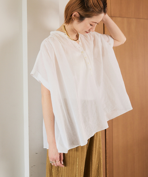 「Spick & Span」 半袖ブラウス FREE ネイビー レディース_画像9