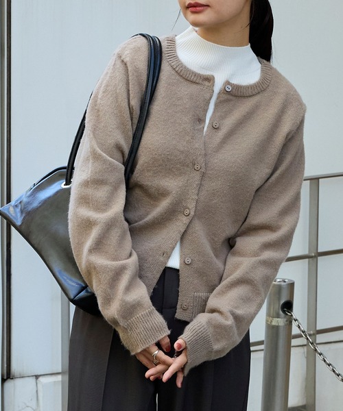 MONO-MART（モノマート） カーディガン 2WAYクルーネックモヘアタッチ