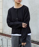 カーディガン 2WAYクルーネックモヘアタッチ...の詳細画像2