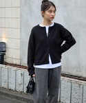 カーディガン 2WAYクルーネックモヘアタッチ...の詳細画像3