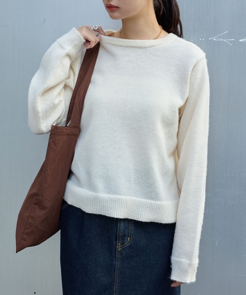 MONO-MART（モノマート） カーディガン 2WAYクルーネックモヘアタッチ