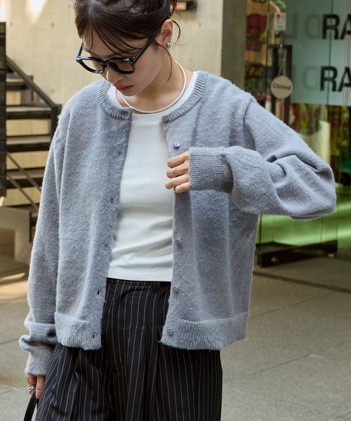MONO-MART（モノマート） カーディガン 2WAYクルーネックモヘアタッチ