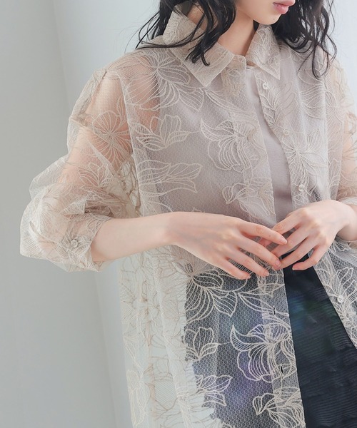 チュールカラフル花刺繍 ブラウス 楽天市場】刺繍ブラウス / CUBE SUGAR カラフルフラワー刺繍ブラウス