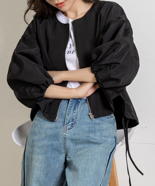 「DAY CLOSET」 ジップアップブルゾン ONE SIZE アイボリー レディース_画像9