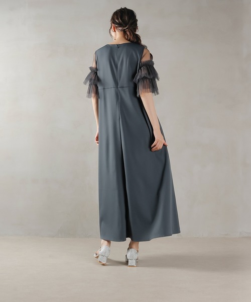 Kana ドレス 刺繍レース チュールフリル Aライン ドレス パーティー