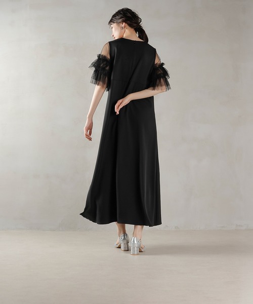 Kana ドレス 刺繍レース チュールフリル Aライン ドレス パーティー