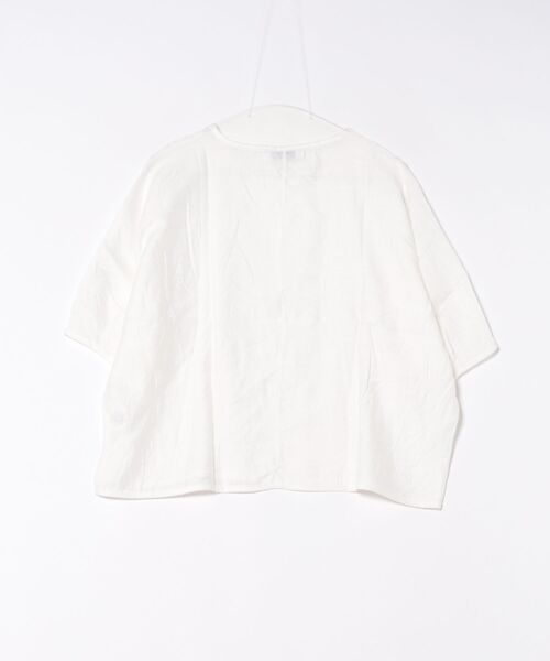 「BLANC FICELLE」 7分袖ブラウス L グレイッシュブルー レディース_画像2