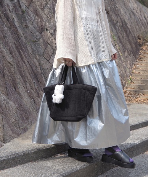 「minia」 フラットサンダル L シルバー レディース_画像5