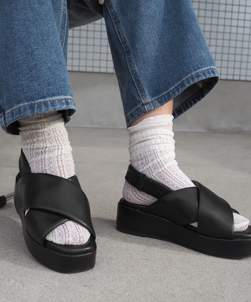 「minia」 フラットサンダル L シルバー レディース_画像8