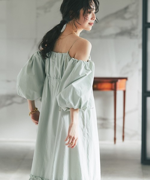 La boutique BonBon リボンリネンミックスワンピース 38サイズ La boutique BonBon リボンリネンミックスワンピース 38サイズ レディース