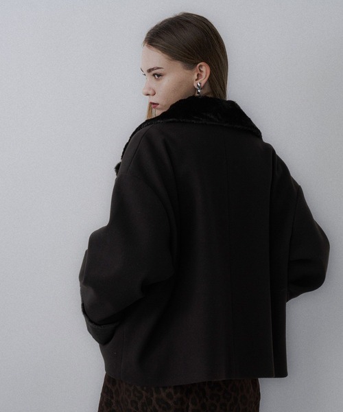 【美品】HARE ハイショクPコート アウター　ブラック dx8330-02_1.jpg