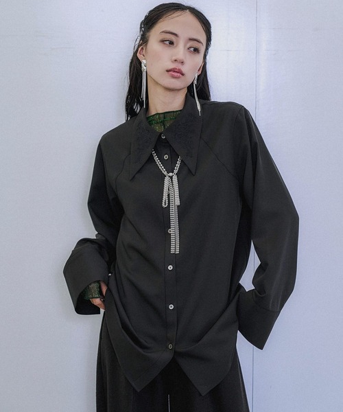 HARE（ハレ） ブラウス シャツ ビッグカラーエリシシュウシャツ(HARE