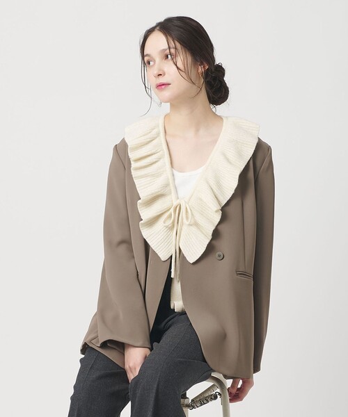 BEAUTY＆YOUTH UNITED ARROWS カーディガン ウールレーヨン ラッフル