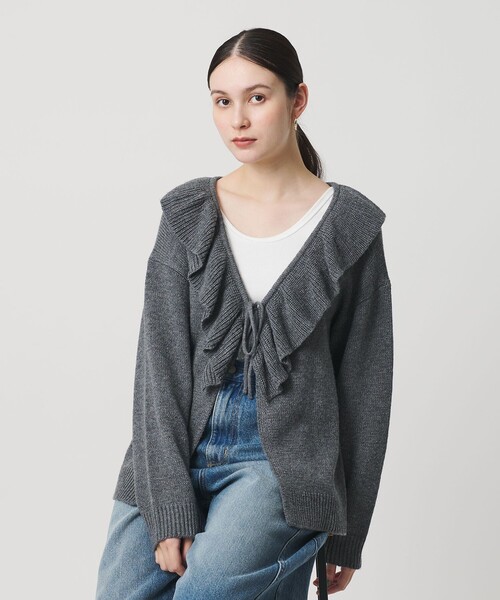 BEAUTY＆YOUTH UNITED ARROWS カーディガン ウールレーヨン ラッフル