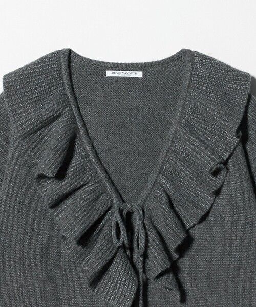 BEAUTY＆YOUTH UNITED ARROWS カーディガン ウールレーヨン ラッフル