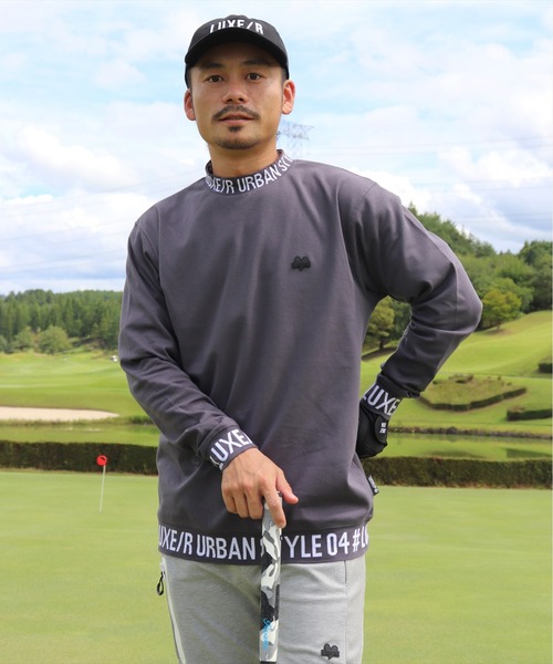 LUXE/R GOLF」 長袖Tシャツ MEDIUM チャコールグレー メンズ