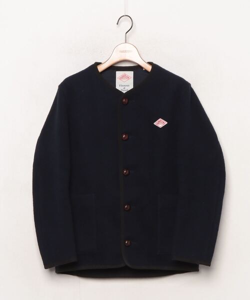 ダントン　ノーカラージャケット　ダークネイビー　36 新品　未使用品 Danton（ダントン） ノーカラージャケット 36 ネイビー レディース