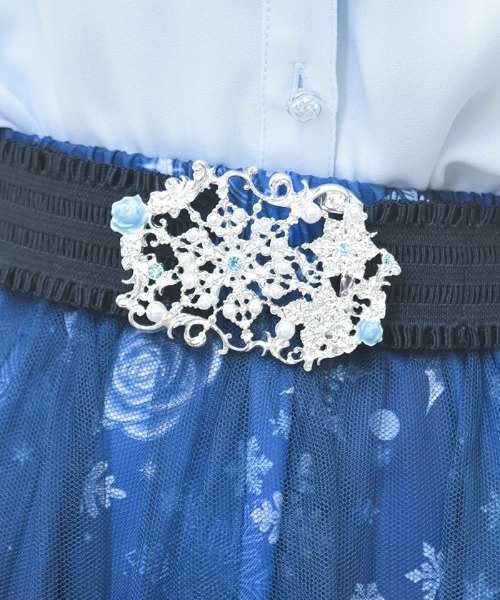 axes femme（アクシーズ ファム） ベルト 雪薔薇モチーフゴムベルト