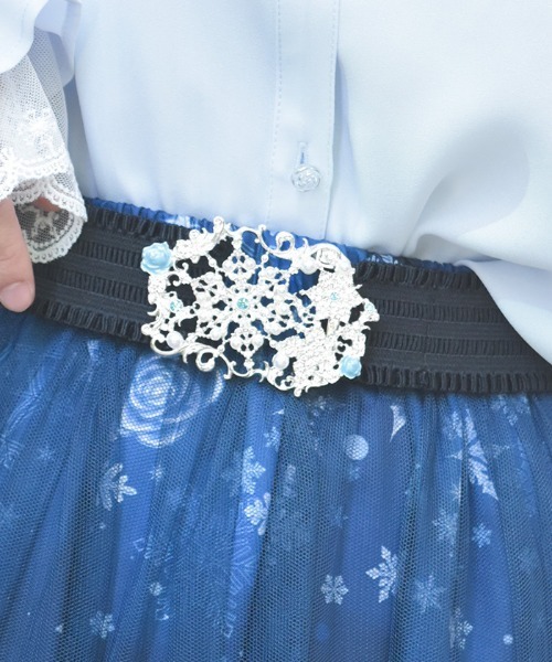 axes femme（アクシーズ ファム） ベルト 雪薔薇モチーフゴムベルト