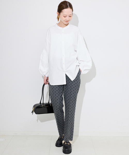 SLOBE IENA ピンクタックバルーンスリーブシャツ☆ タグ付き。 SLOBE IENA ピンクタックバルーンスリーブシャツ☆ タグ付き。 SLOBE