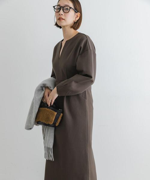 「F by ROSSO」 長袖ワンピース 38 モカ レディース_画像3