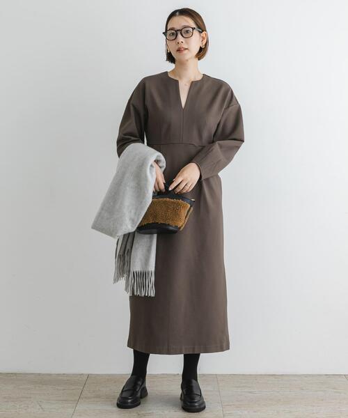 「F by ROSSO」 長袖ワンピース 38 モカ レディース_画像5