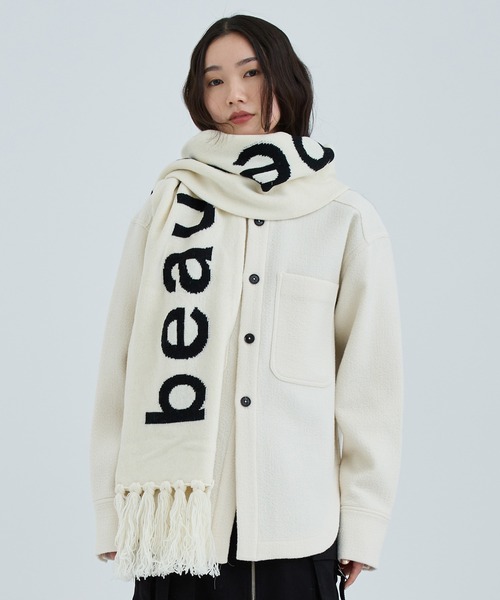 「beautiful people」 マフラー FREE アイボリー レディース_画像4