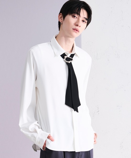 Ellno Loset（エルノロゼット） シャツ メタルバックルボウタイシャツ 