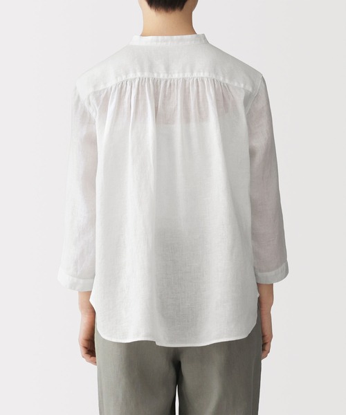 無印良品（MUJI） ブラウス シャツ 婦人 リネン 洗いざらし 七分袖
