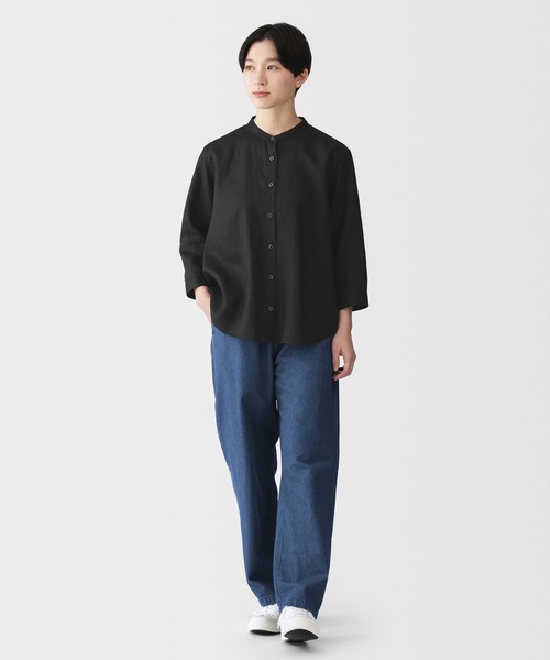 無印良品（MUJI） ブラウス シャツ 婦人 リネン 洗いざらし 七分袖