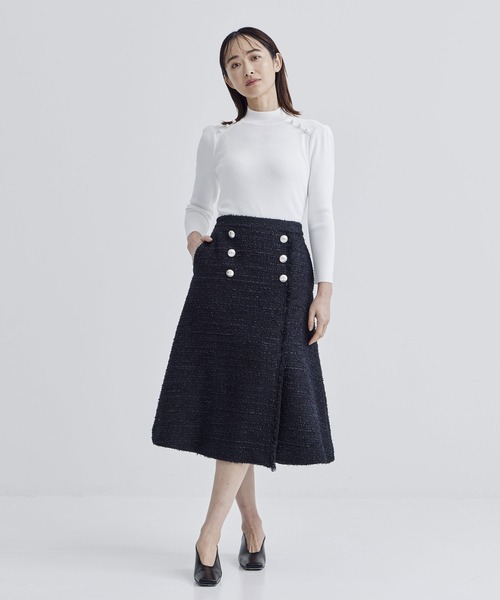 「BORDERS at BALCONY」 長袖ニット 36 ホワイト レディース_画像2