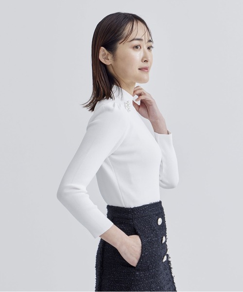 「BORDERS at BALCONY」 長袖ニット 36 ホワイト レディース_画像6