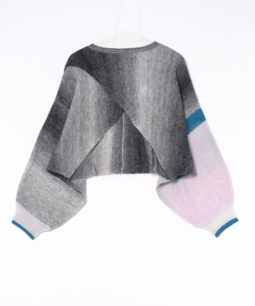 「H.A.K」 ニットボレロ FREE ネイビー レディースの画像