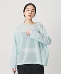 ニット セーター 麻ブレンド ルーズ ボートネ...の詳細画像1