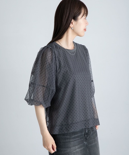 「URBAN RESEARCH Sonny Label」 半袖ブラウス FREE アイボリー レディース_画像4