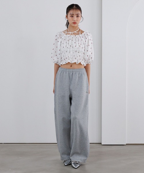 ワイドパンツ パンツ Acidルーズスウェットパンツ キッズ 子供服 女の子の画像