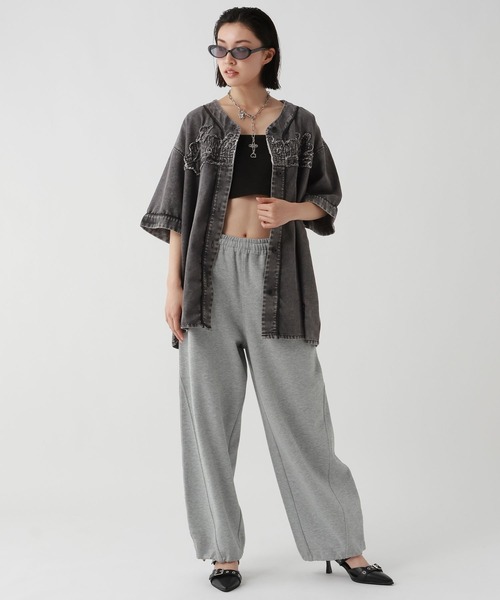 ワイドパンツ パンツ Acidルーズスウェットパンツ キッズ 子供服 女の子の画像
