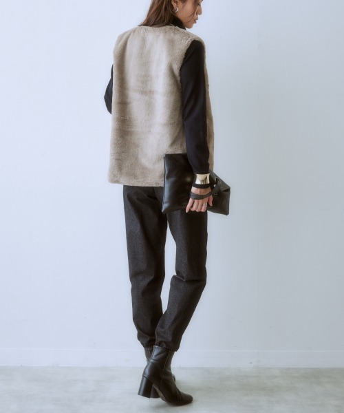 「SMILE LAND」 ベスト - ブラウン レディース_画像3