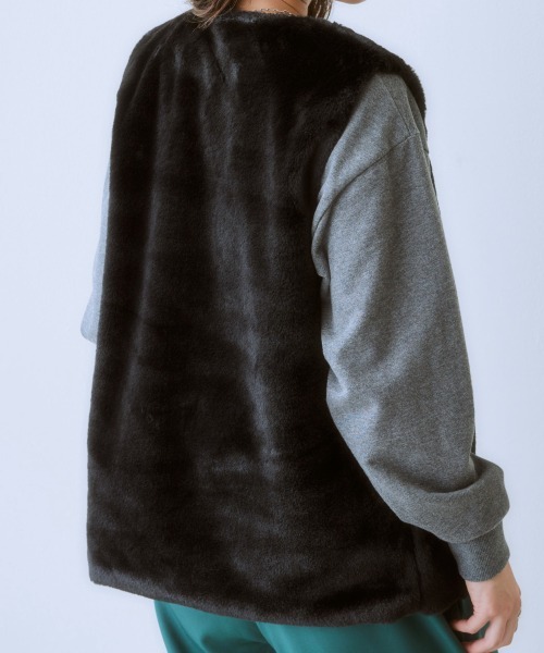「SMILE LAND」 ベスト - ブラウン レディース_画像6