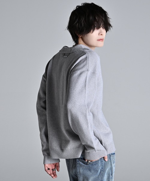 「ADRER」 長袖ポロシャツ S ブラック メンズ_画像8